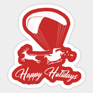 Happy Holidays - Paragliding Santa Sticker